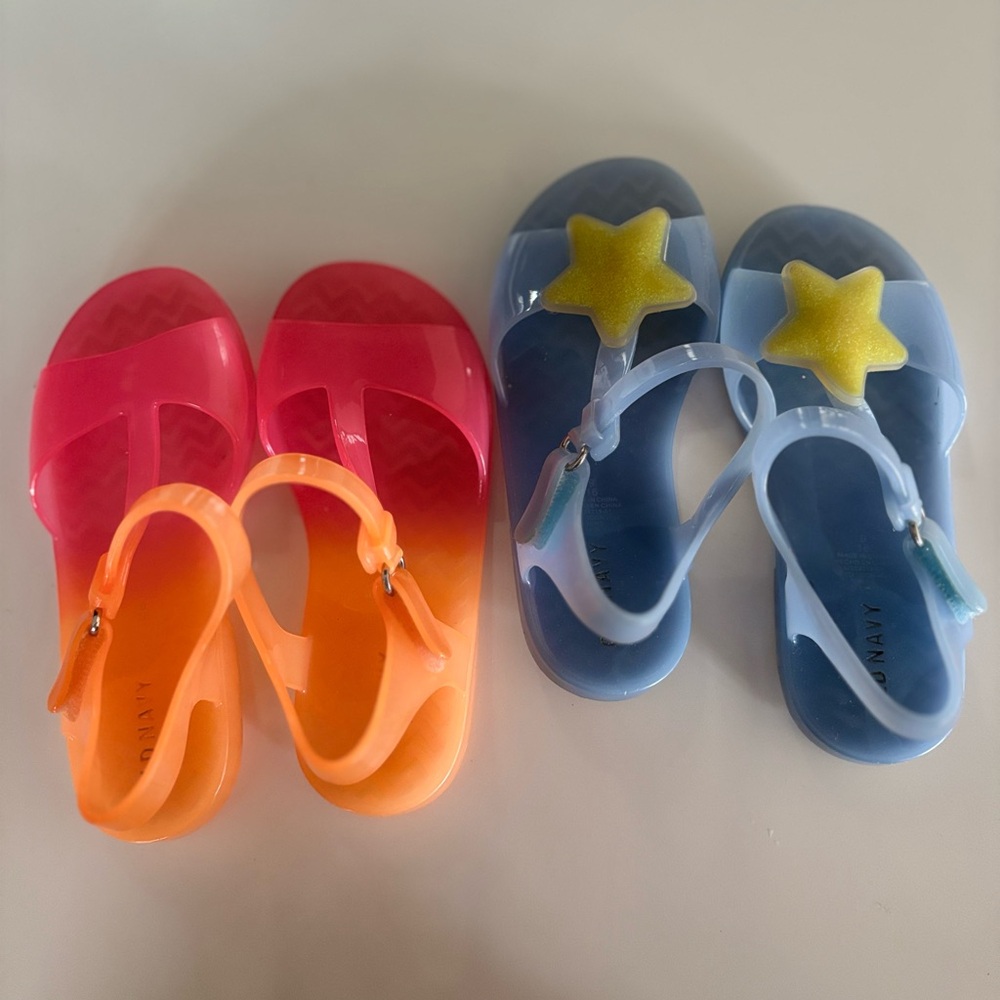 Old Navy Kids Girls Jelly Sandals Bundle Lot Set of Two